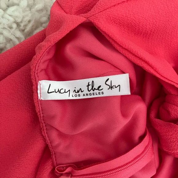 Lucy in the Sky Aubrey Ruffle Dress in Red Coral: size XS and S - Picture 7 of 7